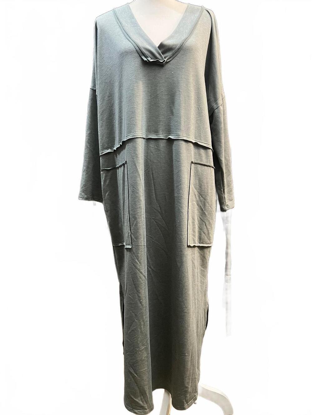 Three Bird Nest Olive Green V-Neck Midi Dress - Picture 2 of 7